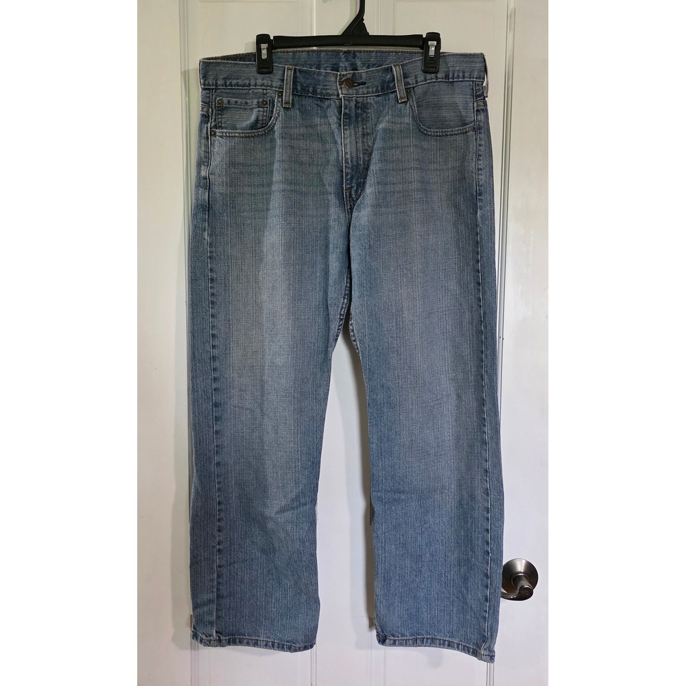 Levis 569 Loose Straight Jeans Mens 34x30 Light Wash Blue Denim 00569-0601
